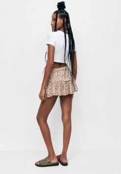 PULL & BEAR Printed - A-Lijn Rok - Brown -PULL BEAR Winkel cd77f8b4d30e49c988e49f75e0a95b16