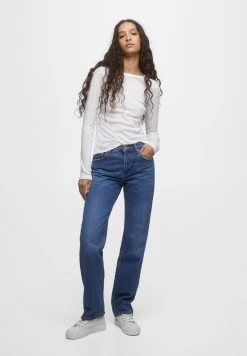 PULL & BEAR High Waist - Straight Leg Jeans - Dark Blue -PULL BEAR Winkel ce001096310349499bb7fcce8c16fd96