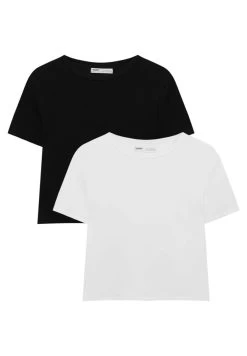PULL & BEAR 2 Pack Short Sleeve - T-Shirt Basic - White -PULL BEAR Winkel ce3ce834eb194ade803b489821480a2f
