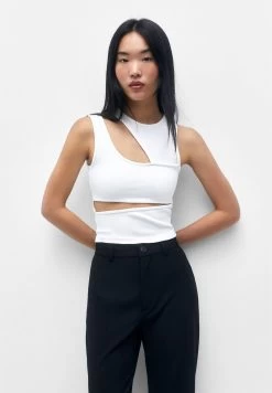 PULL & BEAR Cut-Out With Double Straps - Top - White