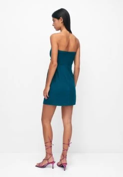 PULL & BEAR Bandeau Mini In Draped Fabric - Cocktailjurk - Green -PULL BEAR Winkel ce5af15007934a4f91a6fb0ba694f843