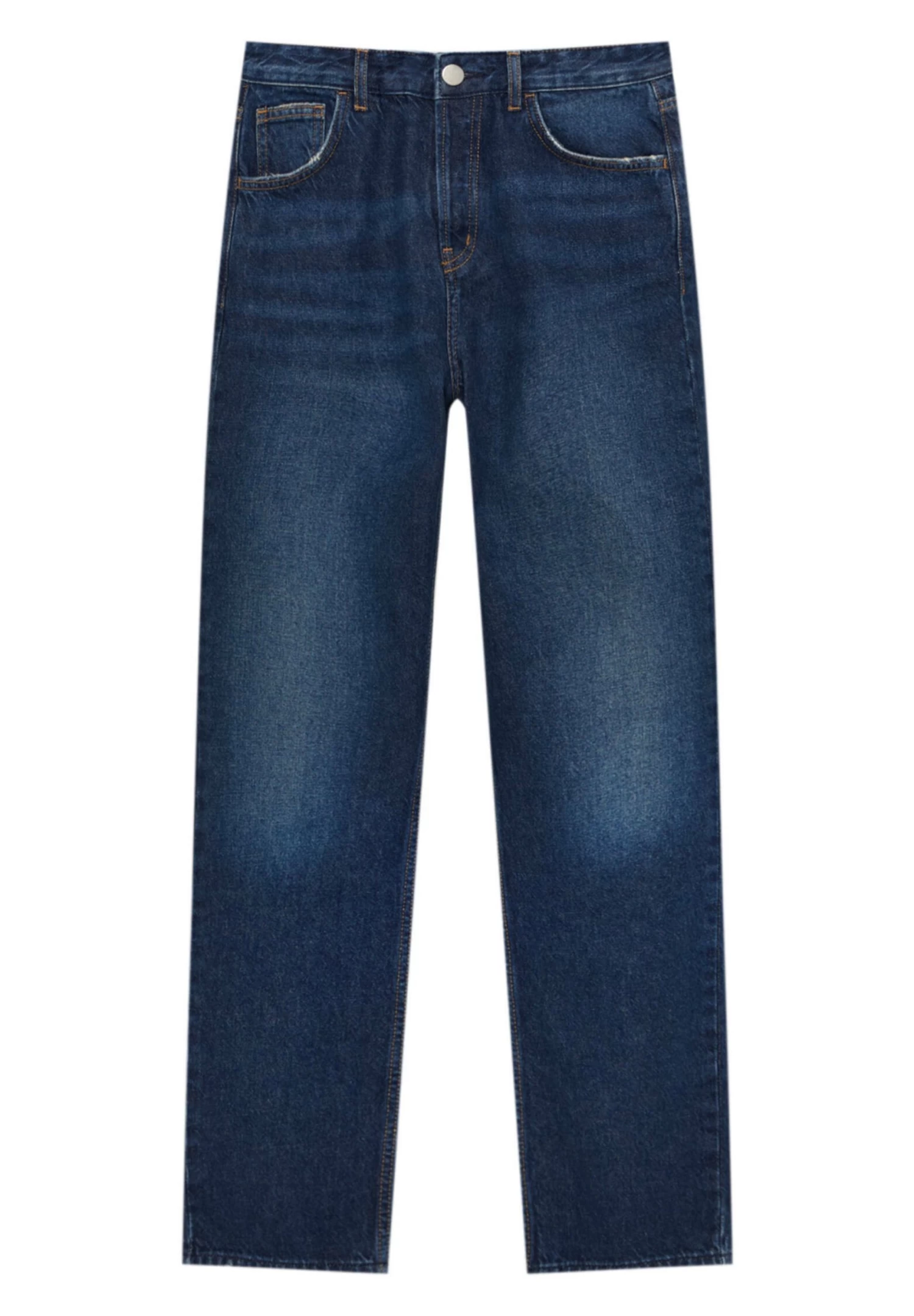 PULL & BEAR High Waist - Straight Leg Jeans - Metallic Blue 7 PULL & BEAR High Waist - Straight Leg Jeans - Metallic Blue - Afbeelding 7