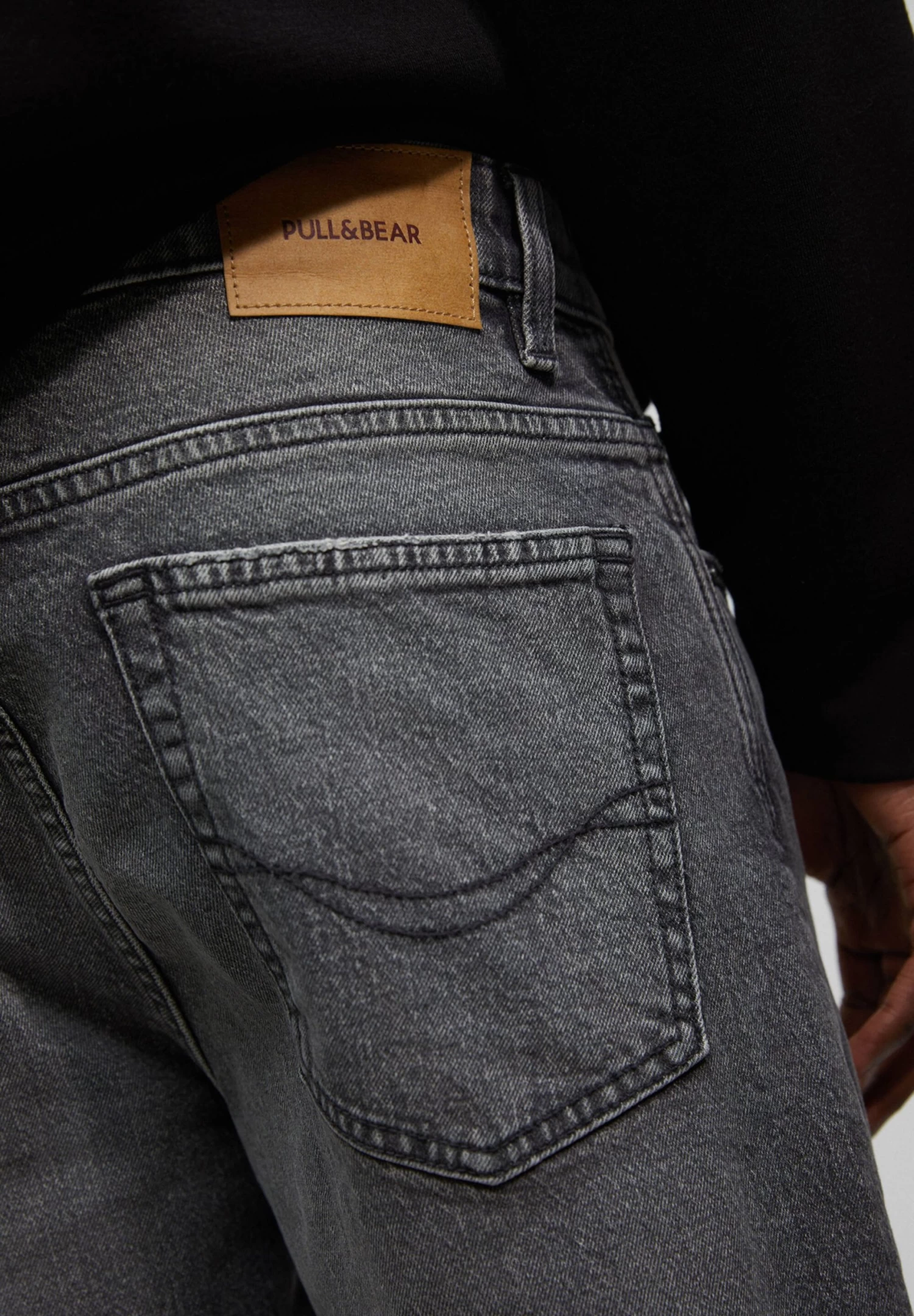 PULL & BEAR Comfort - Straight Leg Jeans - Mottled Dark Grey 5 PULL & BEAR Comfort - Straight Leg Jeans - Mottled Dark Grey - Afbeelding 5