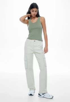 PULL & BEAR Straight-Fit - Cargobroek - Stone -PULL BEAR Winkel d12e77f2bcb54e29a2c1cec8ec3c5b62