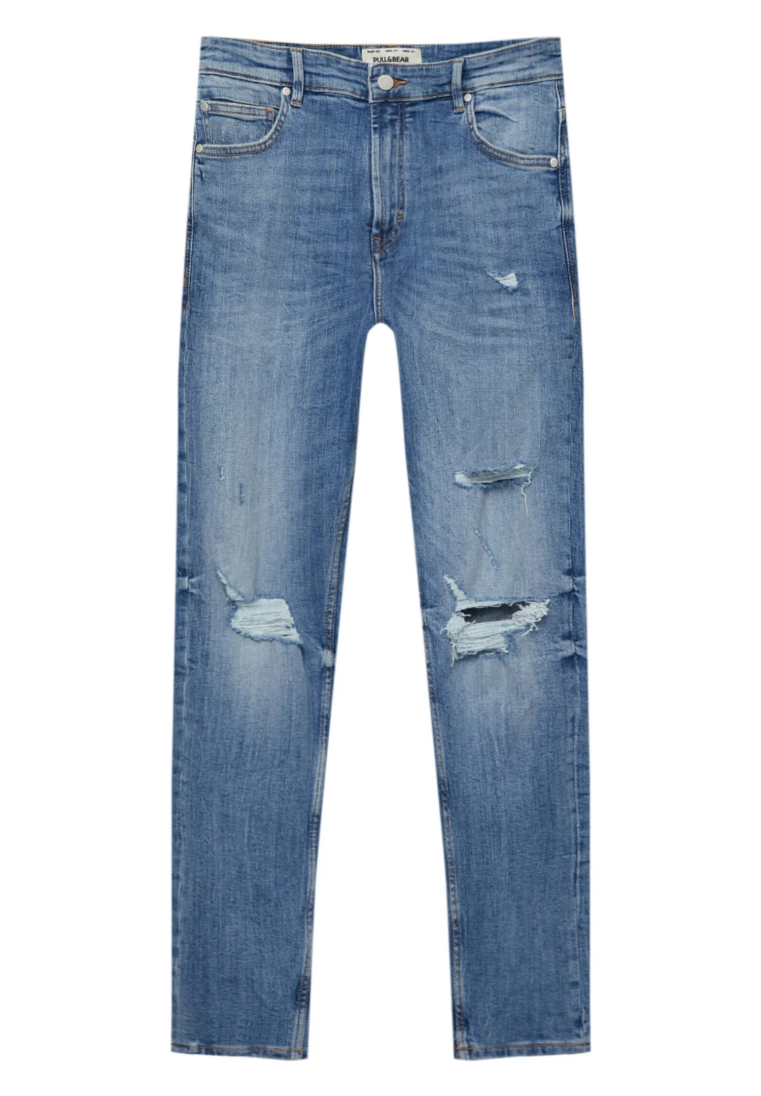 PULL & BEAR Slim Fit Jeans - Stone Blue Denim 7 PULL & BEAR Slim Fit Jeans - Stone Blue Denim - Afbeelding 7