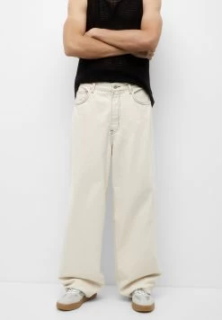 PULL & BEAR Baggy Extra Wide-Leg- Straight Leg Jeans - Beige