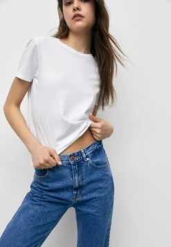 PULL & BEAR Mom - Jeans Tapered Fit - Mottled Dark Blue -PULL BEAR Winkel d36f0e3408c84545b77999887a287219