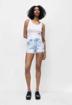 PULL & BEAR Mom-Fit - Jeansshort - Stone Blue Denim -PULL BEAR Winkel d83815d4e84e45eab8ba1ecceb7eb618