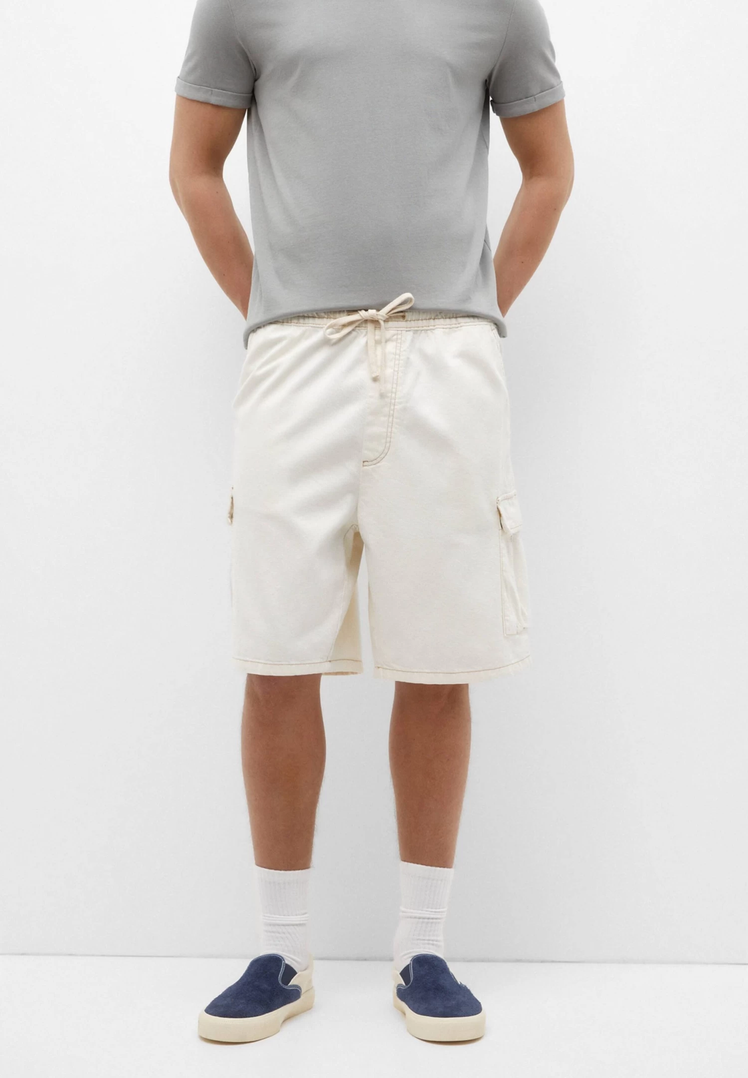 PULL & BEAR Waistband - Jeansshort - Beige 1 PULL & BEAR Waistband - Jeansshort - Beige