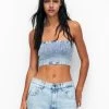 PULL & BEAR Bandeau - Top - Blue Denim