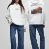 PULL & BEAR Hokusai Mountain- Hoodie - Off White