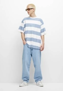 PULL & BEAR Striped Short Sleeve - T-Shirt Print - Blue -PULL BEAR Winkel dd2971f9532e4962b980038292037348