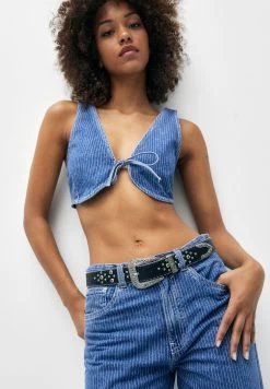 PULL & BEAR Cowboy Buckle - Riem - Black