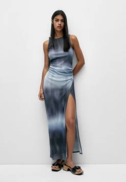 PULL & BEAR Long Tie-Dye- Maxi-Jurk - Light Blue