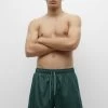 PULL & BEAR Basic With Elastic Waistband - Zwemshorts - Green