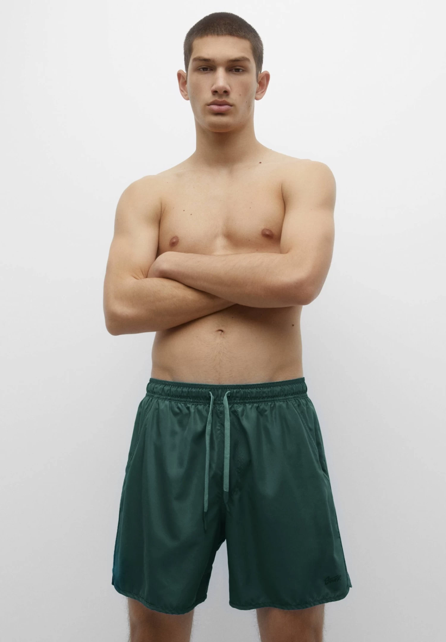 PULL & BEAR Basic With Elastic Waistband - Zwemshorts - Green 1 PULL & BEAR Basic With Elastic Waistband - Zwemshorts - Green