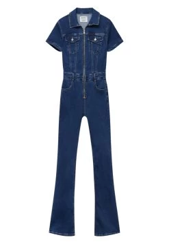 PULL & BEAR With Short Sleeves - Jumpsuit - Dark Blue Denim -PULL BEAR Winkel de98509829954f47b193d44be9b35346