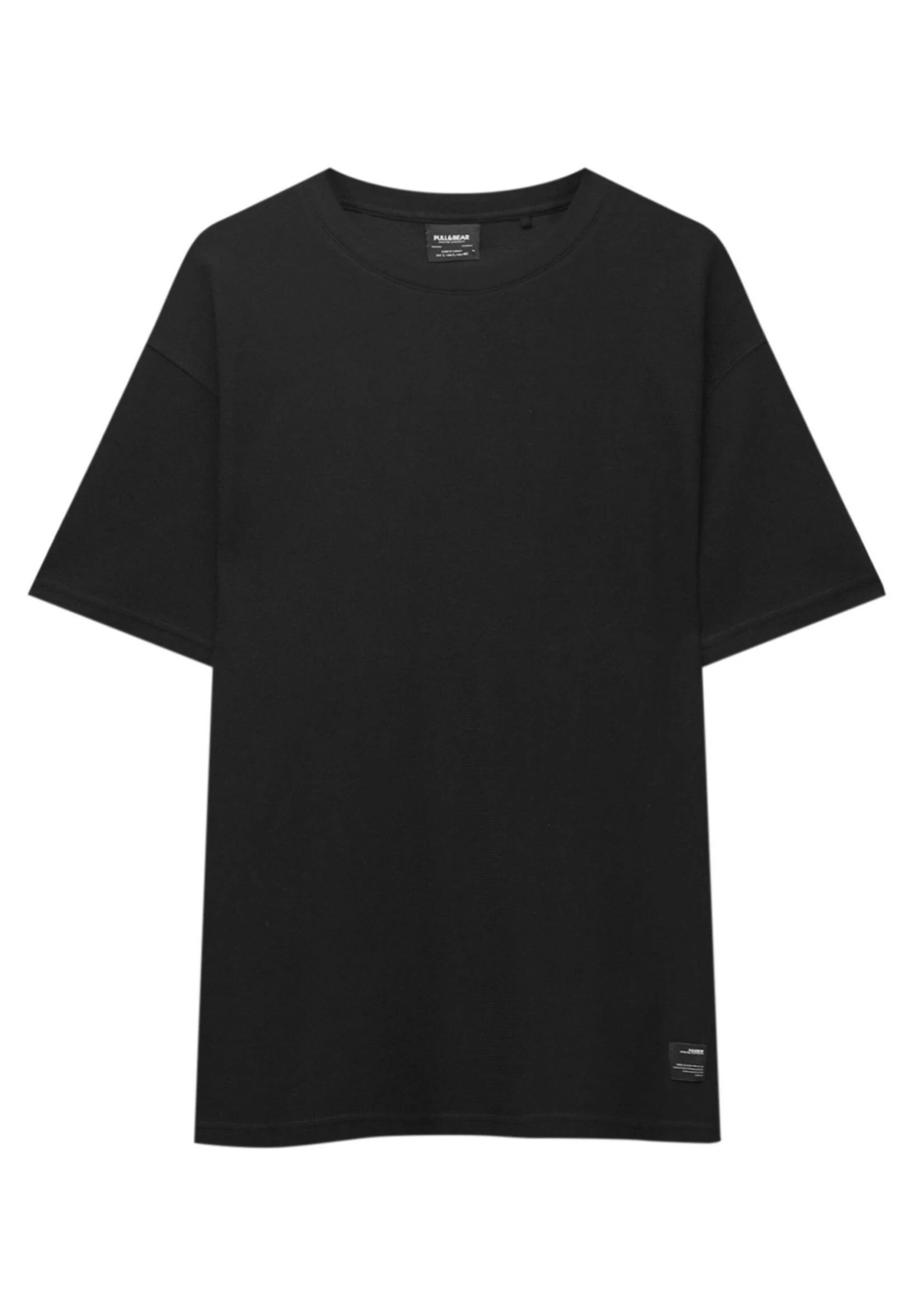 PULL & BEAR Short Sleeve With Label Detail - T-Shirt Basic - Black 5 PULL & BEAR Short Sleeve With Label Detail - T-Shirt Basic - Black - Afbeelding 5