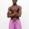 PULL & BEAR Chequered Print - Zwemshorts - Pink