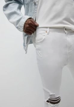 PULL & BEAR Ripped Carrot- Jeans Tapered Fit - White -PULL BEAR Winkel e11ecc63d96f46828861dd3ee3448d7e