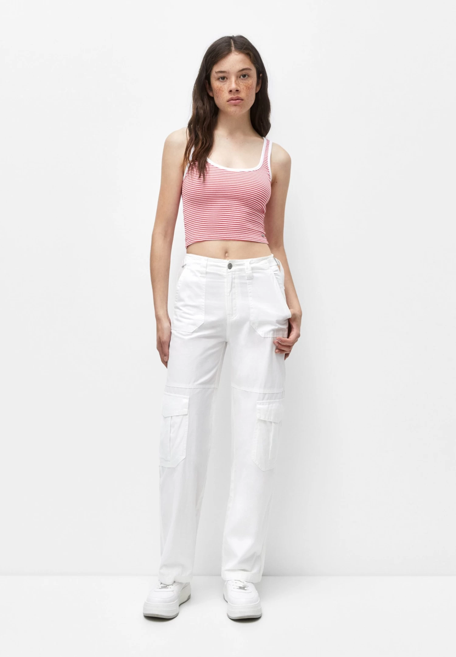 PULL & BEAR Striped - Tank - Top - Red 2 PULL & BEAR Striped - Tank - Top - Red - Afbeelding 2