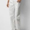 PULL & BEAR Metallic - Straight Leg Jeans - Silver Coloured