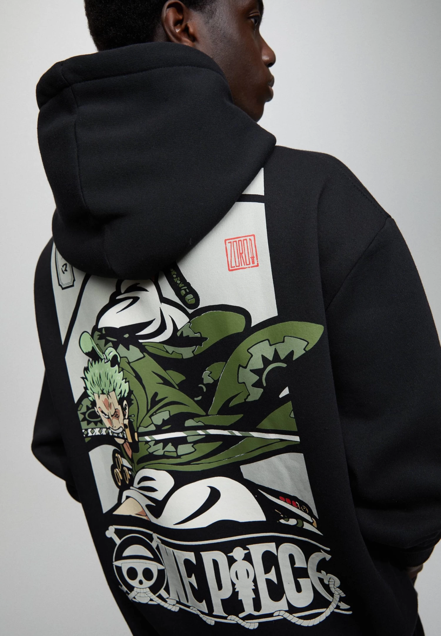 PULL & BEAR One Piece- Hoodie - Mottled Black 4 PULL & BEAR One Piece- Hoodie - Mottled Black - Afbeelding 4