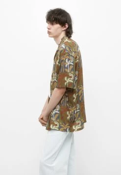 PULL & BEAR Short Sleeve Palm Tree- Overhemd - Dark Green -PULL BEAR Winkel e19872a5865b48b69ddeea1a975f1069