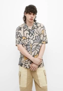 PULL & BEAR Floral Print Short Sleeve - Overhemd - Black