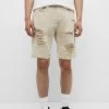 PULL & BEAR Ripped Bermuda- Jeansshort - Stone