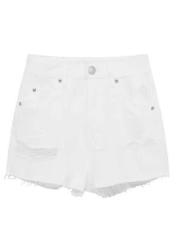 PULL & BEAR Mom-Fit - Jeansshort - White -PULL BEAR Winkel e3f5472f416e45b8b85762fe90a83bcc
