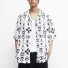 PULL & BEAR Geometric Print - Overhemd - White