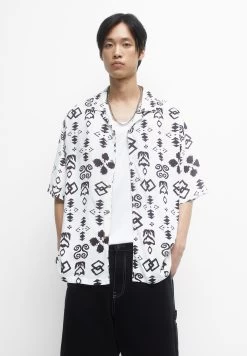 PULL & BEAR Geometric Print - Overhemd - White