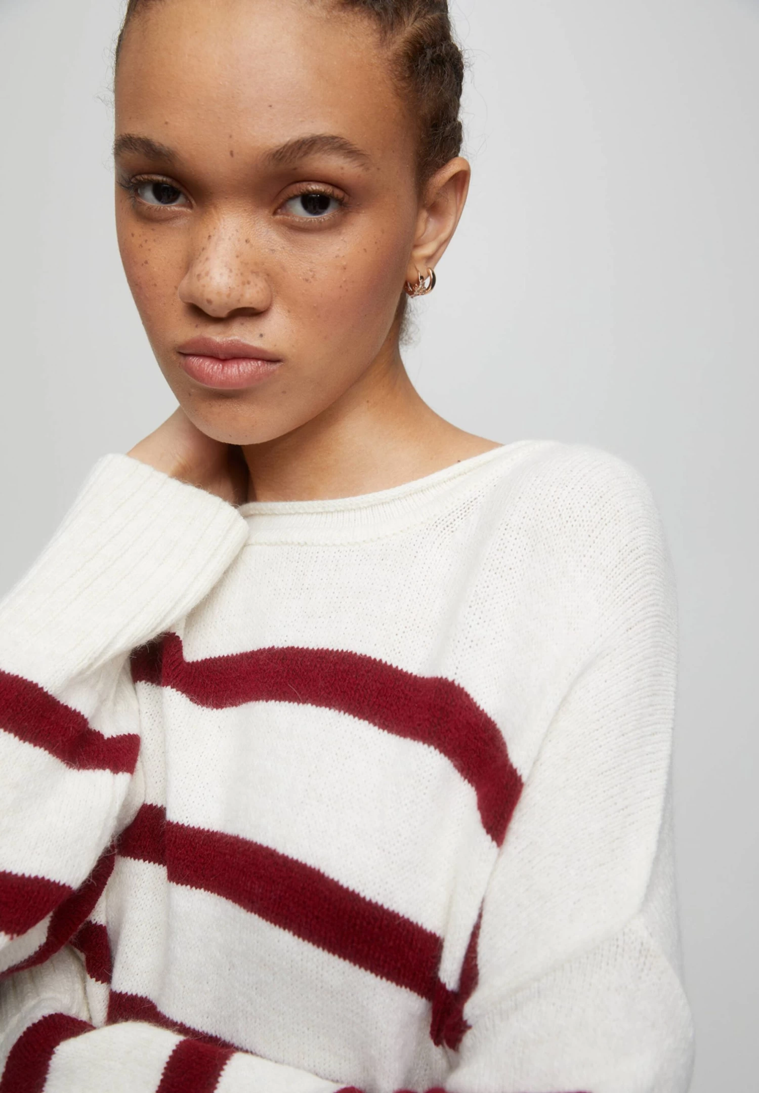 PULL & BEAR Striped - Trui - Mottled Dark Red 4 PULL & BEAR Striped - Trui - Mottled Dark Red - Afbeelding 4