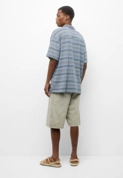 PULL & BEAR Stwd Print Short Sleeve - Overhemd - Blue -PULL BEAR Winkel e6260bf57c9449fd94433aad7d21898e