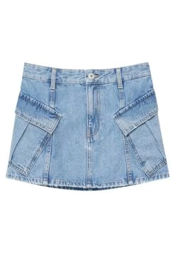 PULL & BEAR With Pockets - A-Lijn Rok - Stone Blue Denim -PULL BEAR Winkel e778d1883c4f458b80880a801e22e612