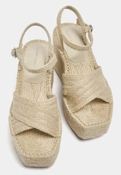 PULL & BEAR With Criss-Cross Straps - Sandalen Met Sleehak - Beige -PULL BEAR Winkel e8f3d2c6f40c4a5b8cf3808e236d2280