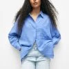 PULL & BEAR Rustic Oversized- Overhemdblouse - Blue