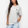 PULL & BEAR Short Sleeve Happiness - T-Shirt Print - Light Grey