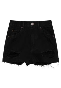 PULL & BEAR Mom-Fit - Jeansshort - Black Denim -PULL BEAR Winkel eac46a8a2bda45f7a8eabc5b1e214171