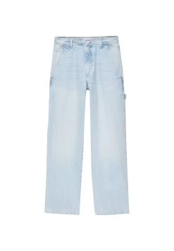 PULL & BEAR Low-Rise Carpenter - Straight Leg Jeans - Light Blue Denim -PULL BEAR Winkel ead65b3ad8e74956af6893824399b612