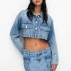 PULL & BEAR With Pockets - A-Lijn Rok - Stone Blue Denim