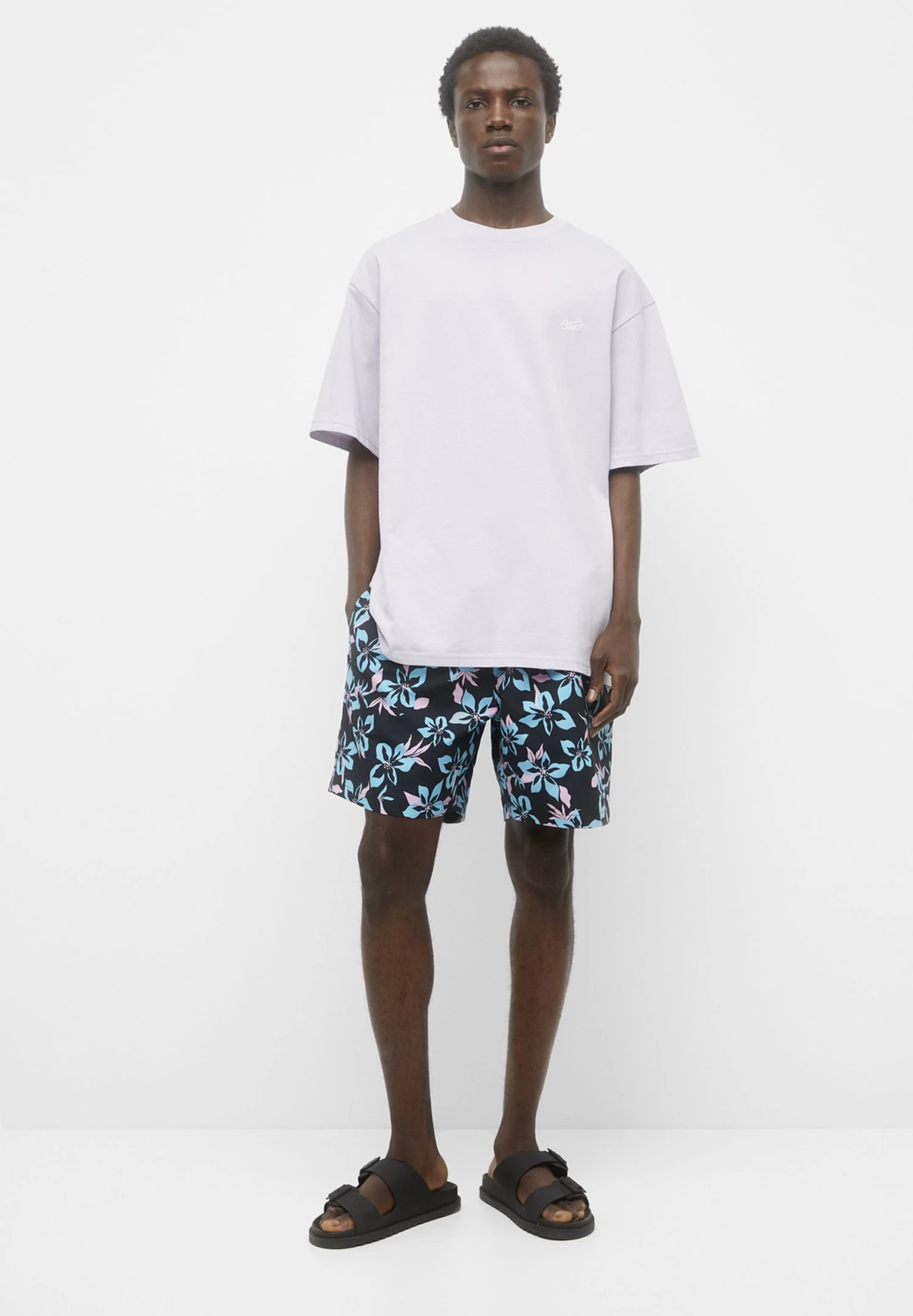 PULL & BEAR Floral Print - Zwemshorts - Black 2 PULL & BEAR Floral Print - Zwemshorts - Black - Afbeelding 2