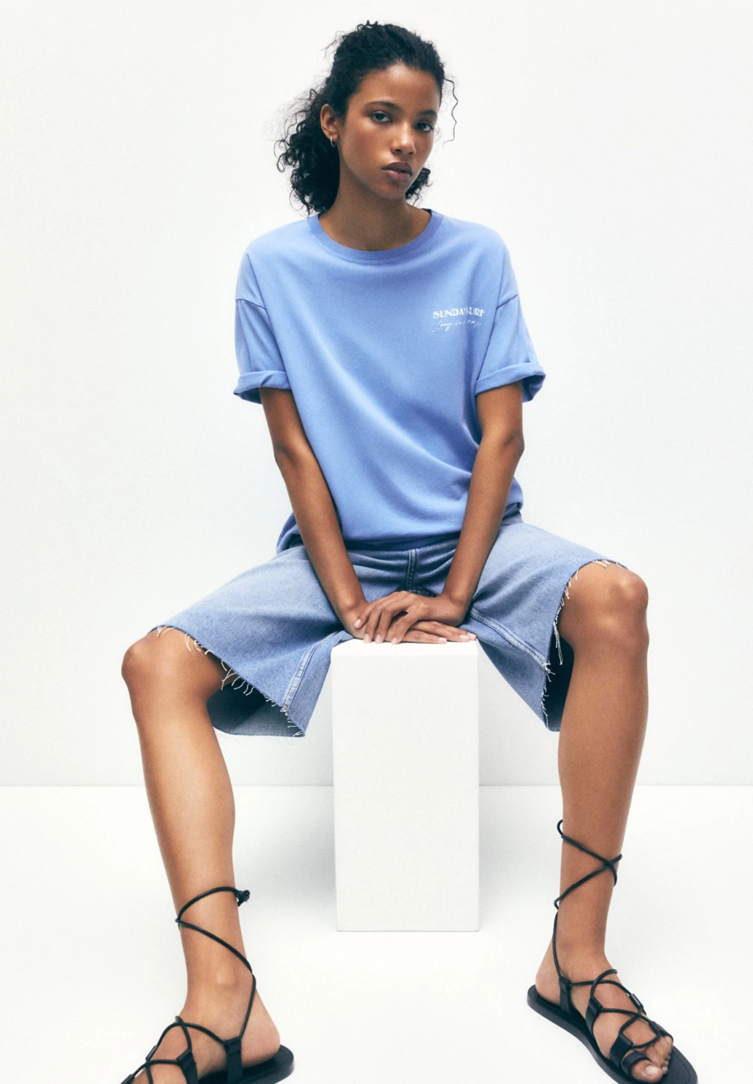 PULL & BEAR Short Sleeve- T-Shirt Print - Blue 5 PULL & BEAR Short Sleeve- T-Shirt Print - Blue - Afbeelding 5