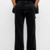 PULL & BEAR Carpenter - Straight Leg Jeans - Black