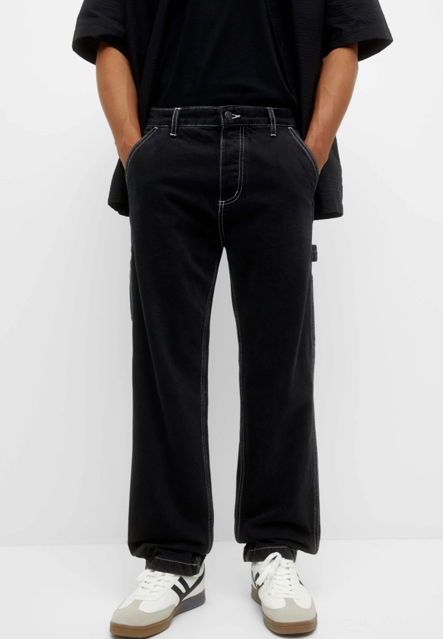 PULL & BEAR Carpenter - Straight Leg Jeans - Black 1 PULL & BEAR Carpenter - Straight Leg Jeans - Black
