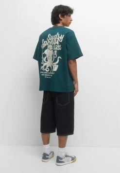 PULL & BEAR Short Sleeve Octopus- T-Shirt Print - Green