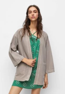 PULL & BEAR Kimono With Pockets - Lichte Jas - Stone