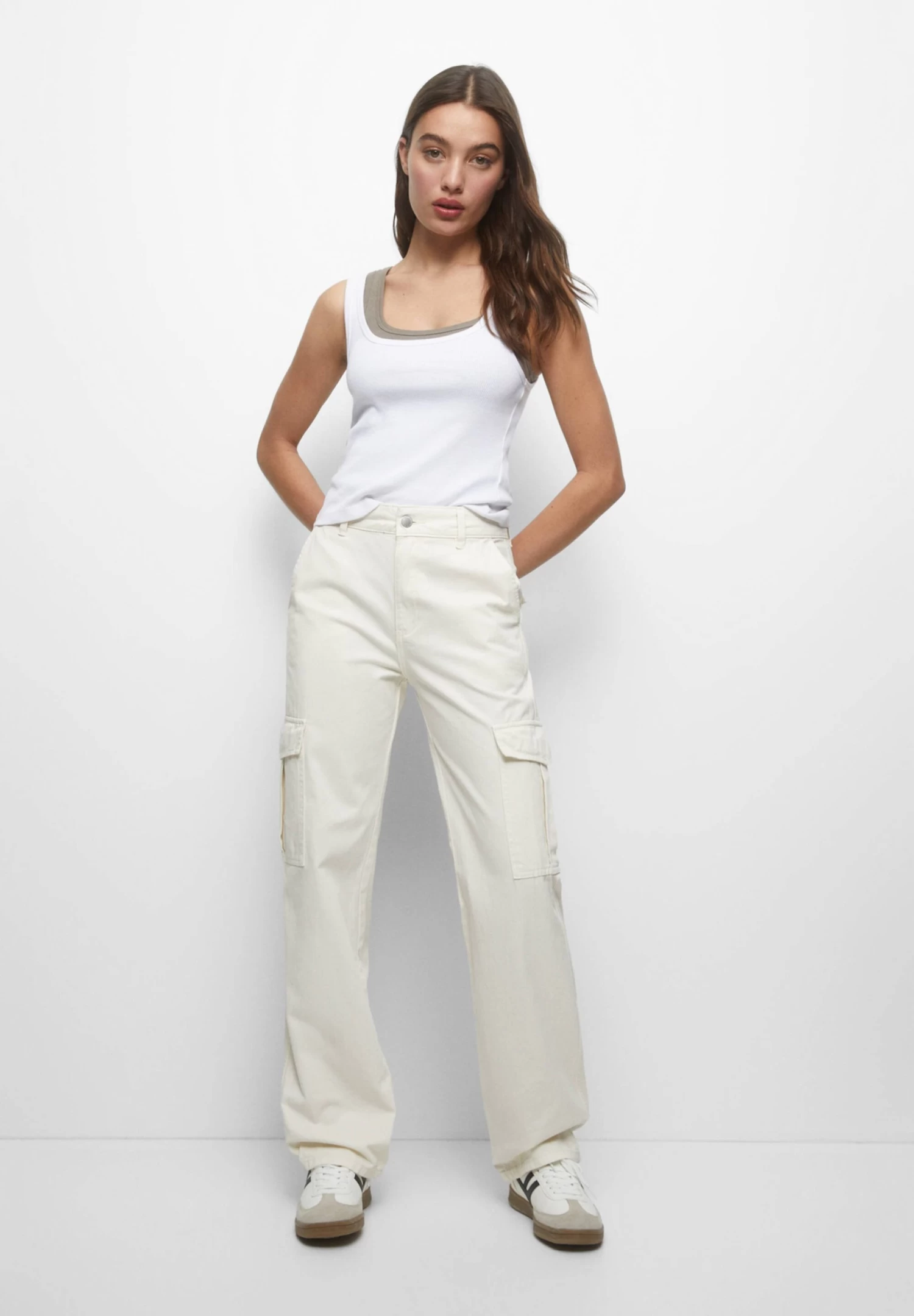 PULL & BEAR Pocket- Cargobroek - Off White 5 PULL & BEAR Pocket- Cargobroek - Off White - Afbeelding 5