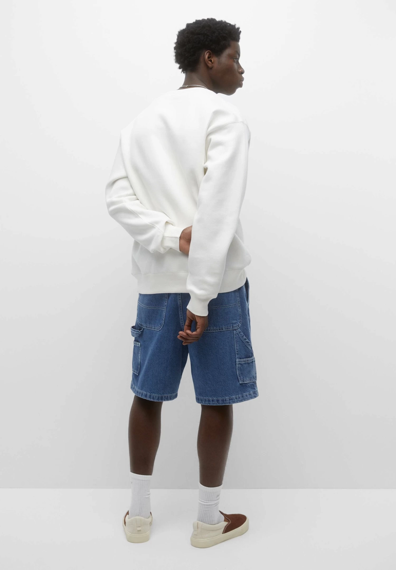 PULL & BEAR Carpenter Bermuda- Jeansshort - Blue Denim 3 PULL & BEAR Carpenter Bermuda- Jeansshort - Blue Denim - Afbeelding 3